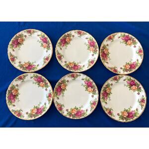 VTG Royal Albert Old Country Roses 1962 Bread Butter Dessert Plates (6) 6.25"